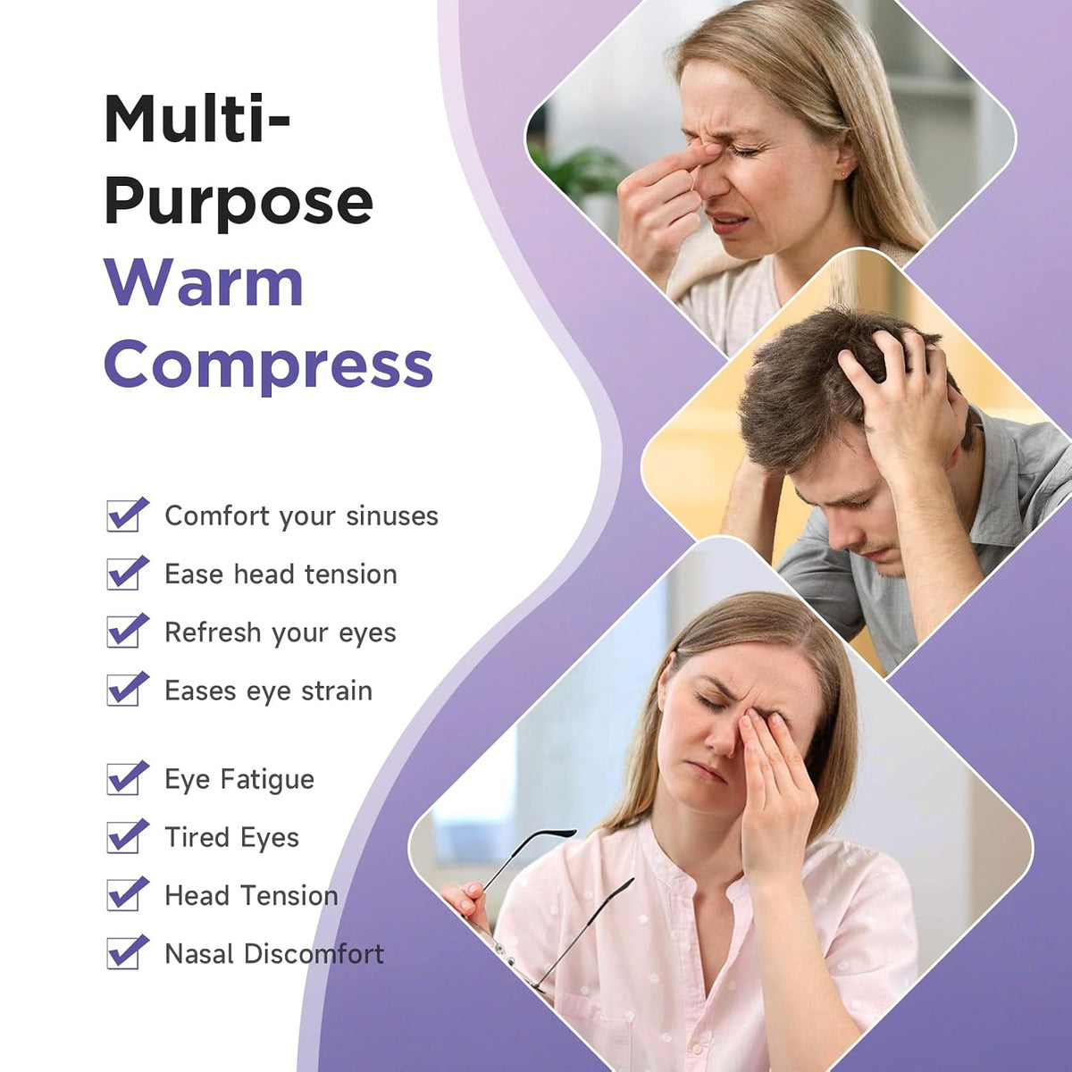 16 Pack Steam Eye Masks Disposable for Dry Eyes, Unscented