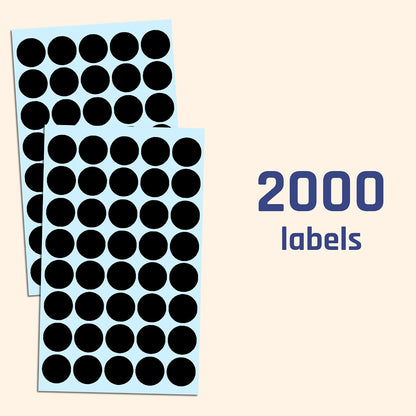 2000 Pack, 3/4" Round Colored Dot Stickers Labels - 10 Colors