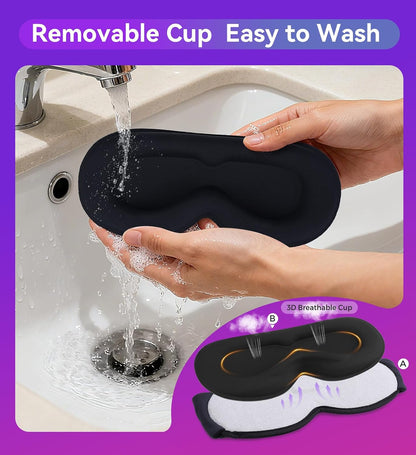 Eye Mask Bluetooth Headphones, 3D Contoured Zero Pressure Sleeping Masks