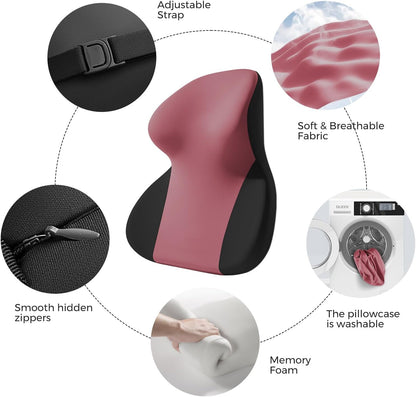 BEBAS Car Headrest Pillow, Ergonomic Neck Pillow with Memory Foam, Black