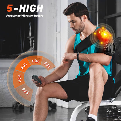 Cordless Shoulder Massager with Heat and Vibration, 3 Heat & 3 Vibration