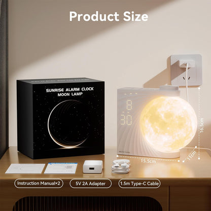 RETEYUNG Sunrise Alarm Clocks Sound Machine Moon Lamp for bedrooms