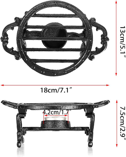 Sumnacon Round Tea Warmer Cast Iron Tea Pot Warmer with Tealight Candle Holder Sturdy Functional Teapot Warmer Stand for Office Party or Desk RetroTea Pot Heater for Heating Milk,Tea,Coffee,Food