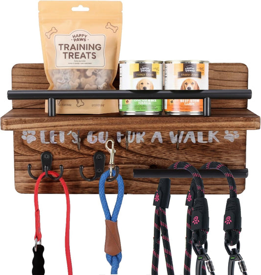 Dog Leash Holder for Wall,Key Holder Wall Mount,Home Keys Organizer Rack Decorative Pared Hook Holders Llaves Hooks for La Decor Small Hanger Mounted Colgar Keyholder Black Metal Pet Hanging