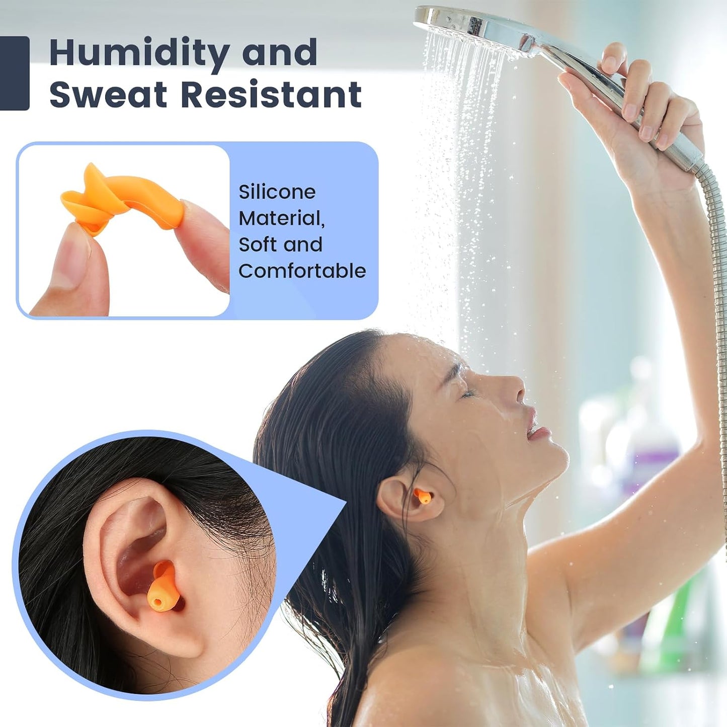 Ear Plugs for Shooting, Silicone Corded Ear Plugs for Noise Reduction, 10 Pairs with Case for Gun Range, Sleep, Swimming, Motorcycle