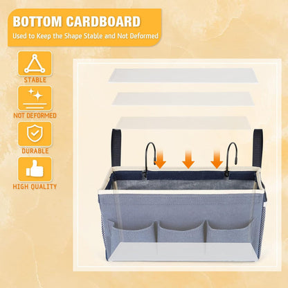 Lilithye Bedside Caddy, Bedside Storage Bag Hanging Organizer for Bunk Bed