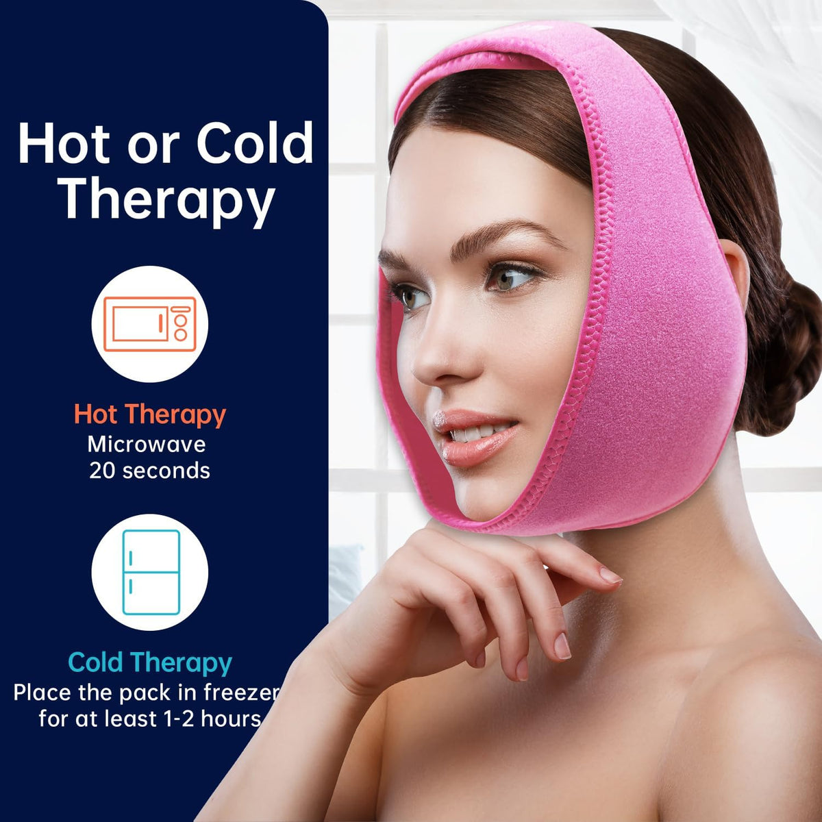 Wisdom Teeth Ice Pack Head Wrap Jaw Face Ice Pack with 4 Gel Packs