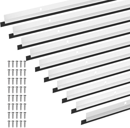AMZNOVA Door Sweep Door Threshold Sweeper, 36in, Brown, 2Pack | Sweep Aluminum and Vinyl for Interior & Exterior Bottom, Dust Bug Draft Stopper Storm Weatherproof Aluminum Vinyl Sweeper