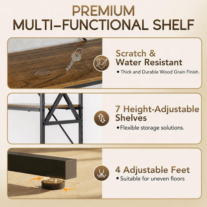 FIMELLO 2 Tiers Over Washer and Dryer Storage Shelves,Espresso Oak | Freestanding Laundry Room Standing Shelf, Laundry Room Shelves for Front & Top Load , 57.1" W x 16.1" DX 59.1 H,