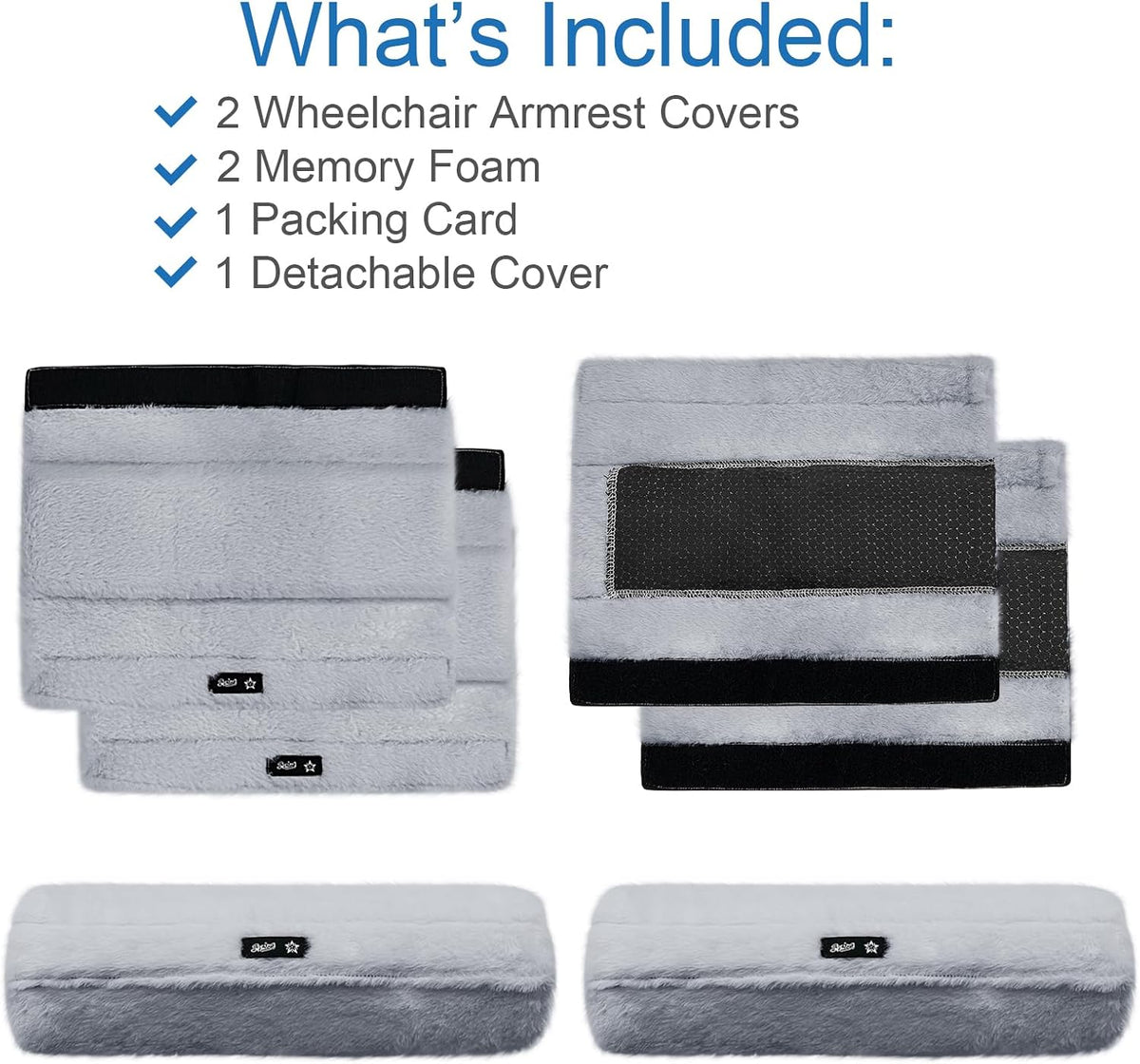 SPRING SEAON Wheelchair Armrest Pads Covers Fuzzy Desk Chair Arm Pads Soft