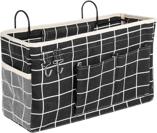 greenbar Bedside Caddy Hanging Organizer for Dorm Bed Rails | Bedside Caddy Wall Bag, Fits Dorm and Bunk Beds, Multiple Pockets for Phone, Books, Glasses, Easy Hanging