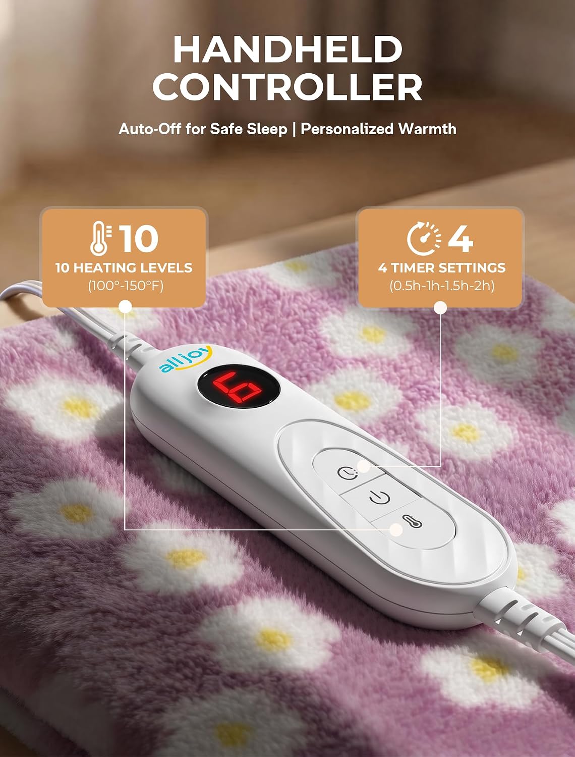 Heating Pad, ALLJOY Cute Heating Pad for Period Cramps & Back Pain, 24"X12"