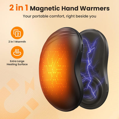 Hand Warmers Rechargeable, Electric Hand Warmers with Fidget Spinner, 2 Pack 6000mAh Reusable Charging Handwarmers, Magnetic Pocket Heater Gifts for Women, Men, Outdoor, Hunting, Fishing, Golf Camping