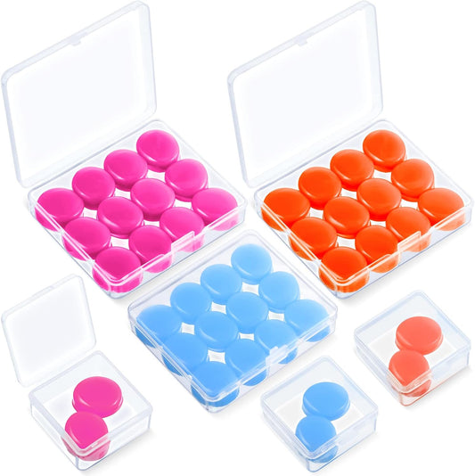 Frienda 21 Pairs Silicone Ear Plugs for Sleeping,Blue, Orange, Rose Red