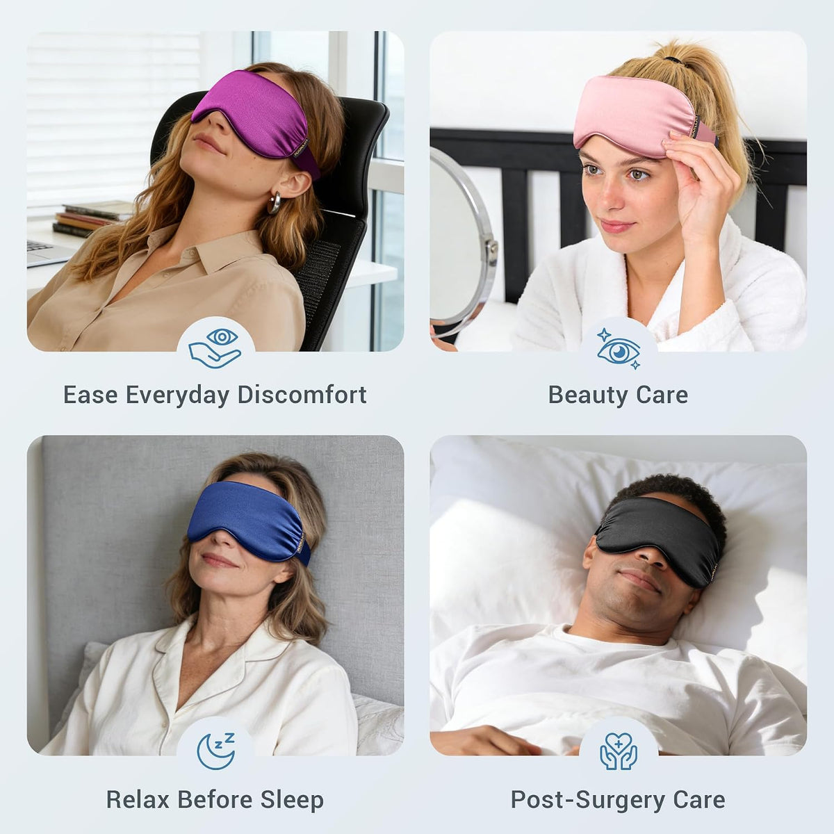 Cooling Eye Mask for Dark Circles Puffiness - Fsa Eligible Items Hsa, Cold Compress for Puffy Eyes Migraines Headache Sleeping After Surgery, Gentle Weighted Travel Essentials Gel Ice Pack (Black)