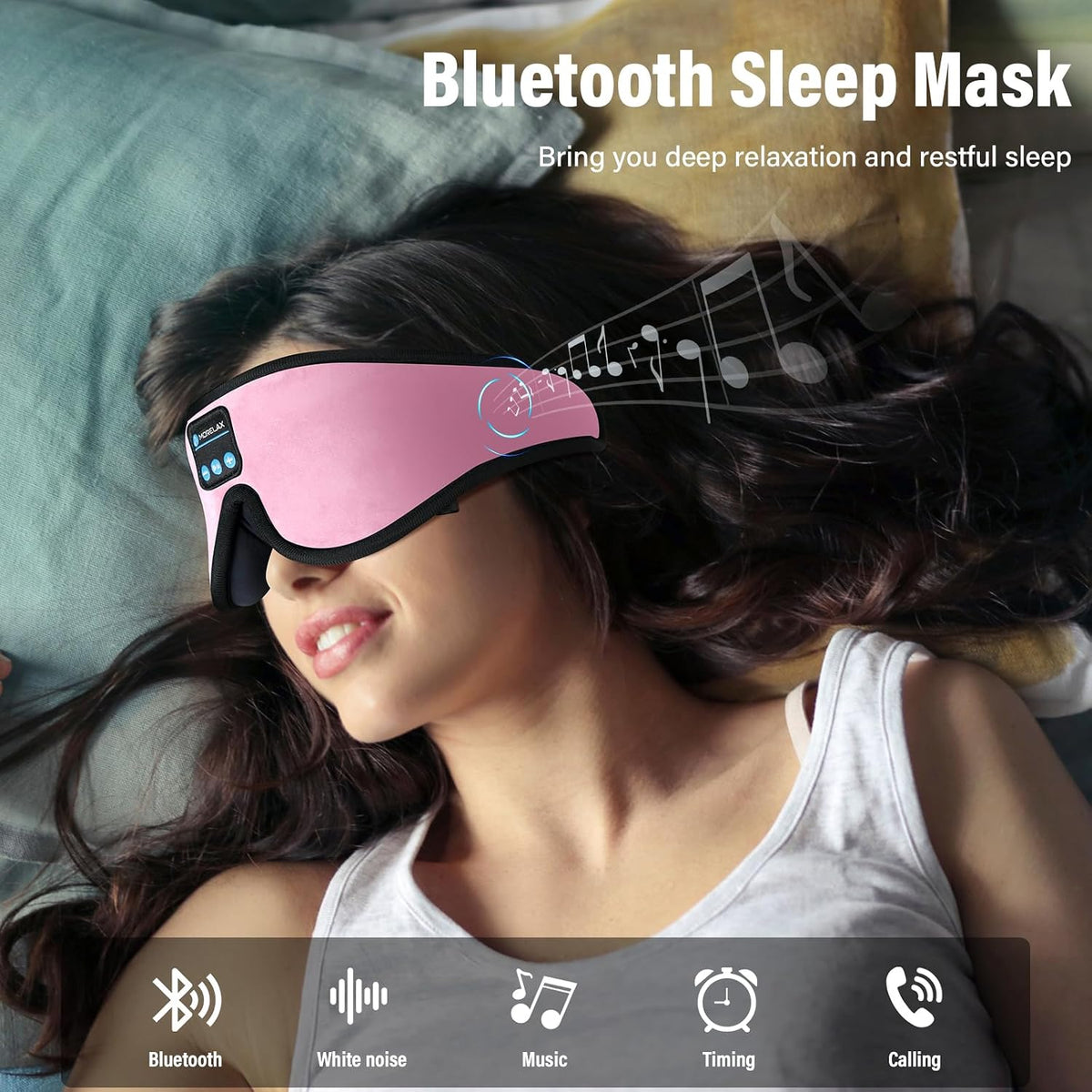 Sleep Headphones,Sleep Mask for Side Sleeper,3D Eye Mask for Sleeping with Stereo Speakers,Bluetooth Headphone,Perfect for Gifts for Women/Men Black