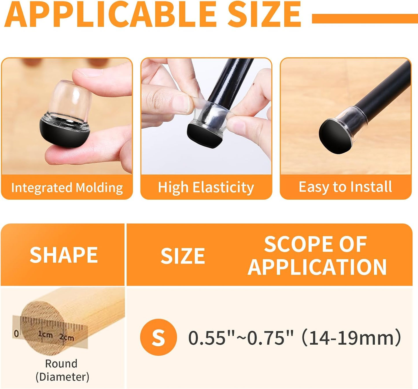 Ezprotekt Chair Leg Sliders for Carpet, 24 Pcs Square Chair Glides for Carpet, Carpet Furniture Pads Stool Leg Protectors Caps, Carpet Furniture Glides Quickly and Easily (L Fit:1" - 1.4")