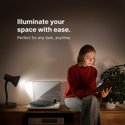 Xtricity LED Clip on Desk Lamp with 360° Flexible Gooseneck, White Finish | Reading Light for Bed Headboard– A19 Bulb Included, 120V, On/Off Switch, 10.25” Height Table Lamp