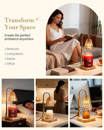 Marycele Candle Warmer Lamp with Timer, Vintage Home Decor, Gifts for Women