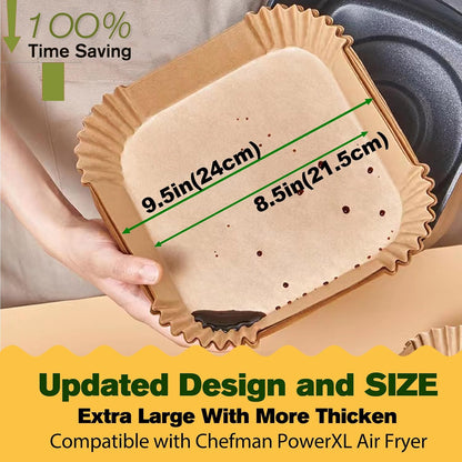 Air Fryer Liners for bella 4Qt Slim Air Fryer, Bella Air Fryer Accessories, Parchment Paper Liners Disposable Rectangular for Ninja Foodi 2-Basket, Instant Pot Vortex Plus, PowerXL Vortex(100Pcs)