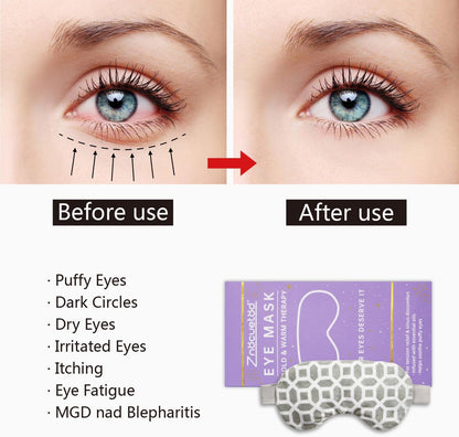 2in1 Heated/Ice Eye Mask Moist Heat Eye Mask Lavender Flaxseed Sinus Pillow