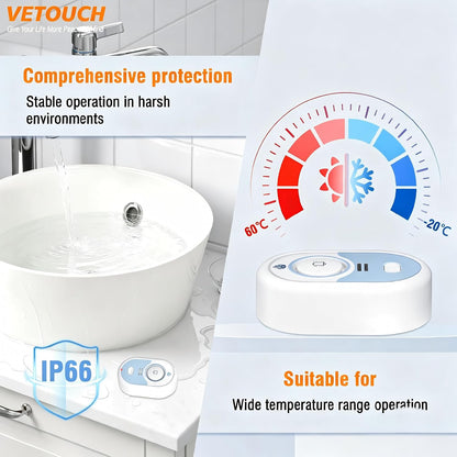 Water Leak Detector with Loud Alarm, 100dB Siren & LED Flash, Water Sensor Alarm for Home, Basement, Sump Pump, Kitchen, Bathroom, RV, Water Heater, Indoor Outdoor 5-Pack