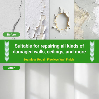 12 x 12 Inch Drywall Repair Kit – 4 Pcs Large Drywall Patch for Wall & Ceiling Holes, Heavy-Duty Aluminum Self-Adhesive Mesh, Includes Plastic Drop Cloths, Scrapers, Sandpaper & Gloves - Quick Fix