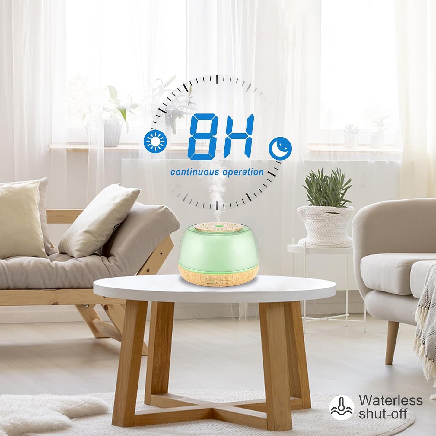 300ML Essential Oil Diffuser, Remote Control Ultrasonic Aromatherapy Oil Diffusers Cool Mist Humidifier, Waterless Auto-Off and 7 LED Light Colors for Bedroom, Yoga, SPA, Baby