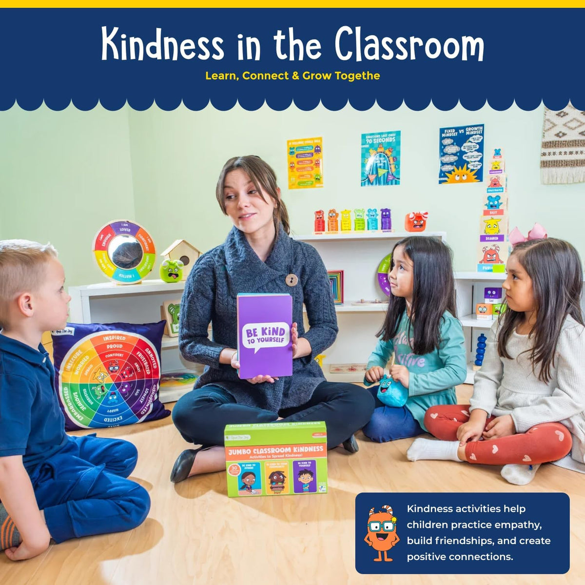 Open The Joy Jumbo Calming Cards, SEL Mindfulness Cards for Kids 3+