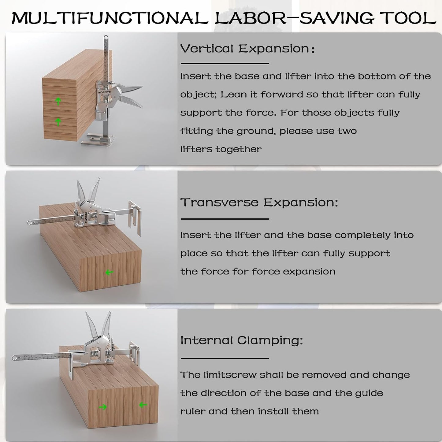 2Pcs Metal Labor Saving Arm Jack, Hand Furniture Lifter Tool, Furniture Jack, 440LBS Capacity Precise Control Slow/Fast Descent for Lifting Door Furniture, Window, Wall Tile Positioning