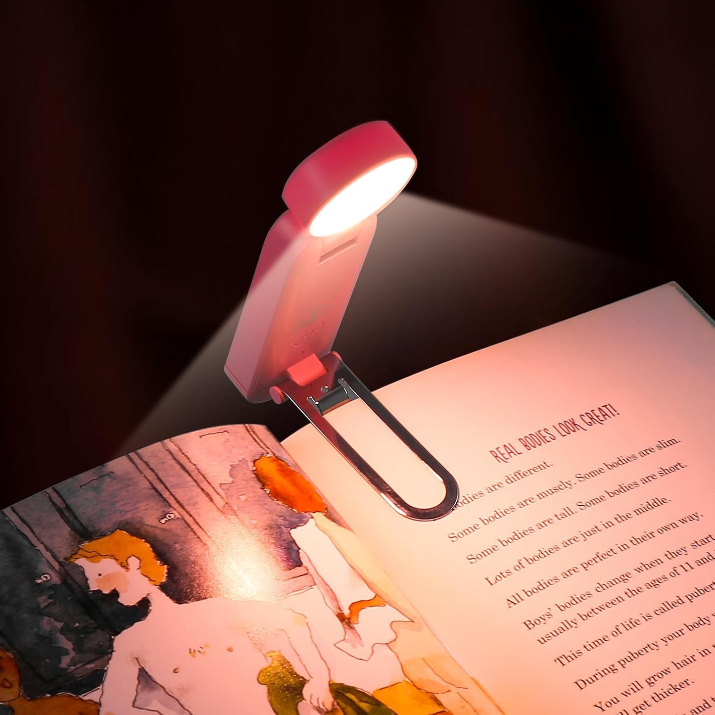 VAVOFO USB Rechargeable Bookmark Reading Light, Blue Light Blocking Amber LEDs for Bedtime Reading - Clip On, 9 Lighting Modes