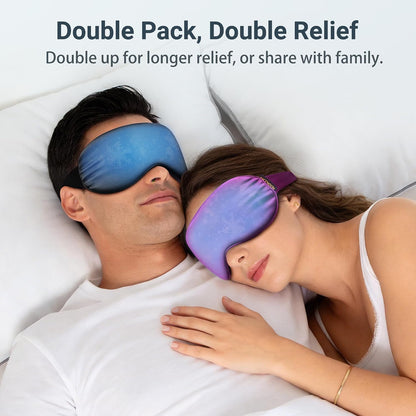 Cooling Eye Mask for Dark Circles Puffiness - Fsa Eligible Items Hsa, Cold Compress for Puffy Eyes Migraines Headache Sleeping After Surgery, Gentle Weighted Travel Essentials Gel Ice Pack (Black)