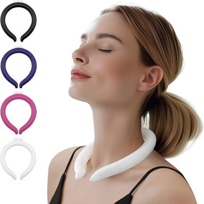 Magic Gel Neck Cooling Tube - Cooling Neck Ring - Reusable Ice Ring Wraps - Necks, Face Ice Coolers - Frozen Cool Wraps, Tubes for Summer Heat, Extremely Hot Weather - 2 Pack, B&W