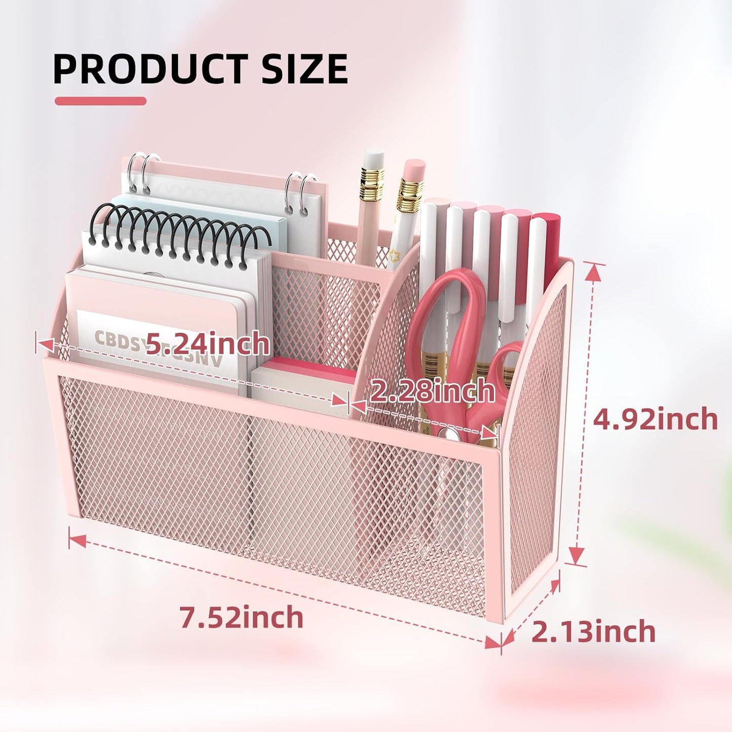 3-Grid Magnetic Pencil Holder, Strong Magnet Locker Organizer, Black | Mesh Magnetic Shelf, Marker Holder Perfect for Whiteboard, Refrigerator and Locker Accessories