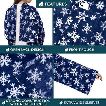 PAVILIA Wearable Blanket with Sleeves for Adult Women Men, Cozy Fleece Warm Wrap Throw with Arms, Gifts for Christmas, Wife