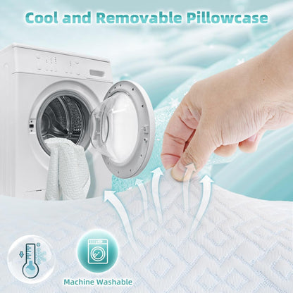 Cool Knee Pillow for Side Sleepers Hip Pain 4in, Adjust Leg Pillow for Multi-uses, CertiPUR-US Memory Foam Knee Pillow for Side Sleeper, Leg Pillow for Side Sleeping with 2 Straps, White