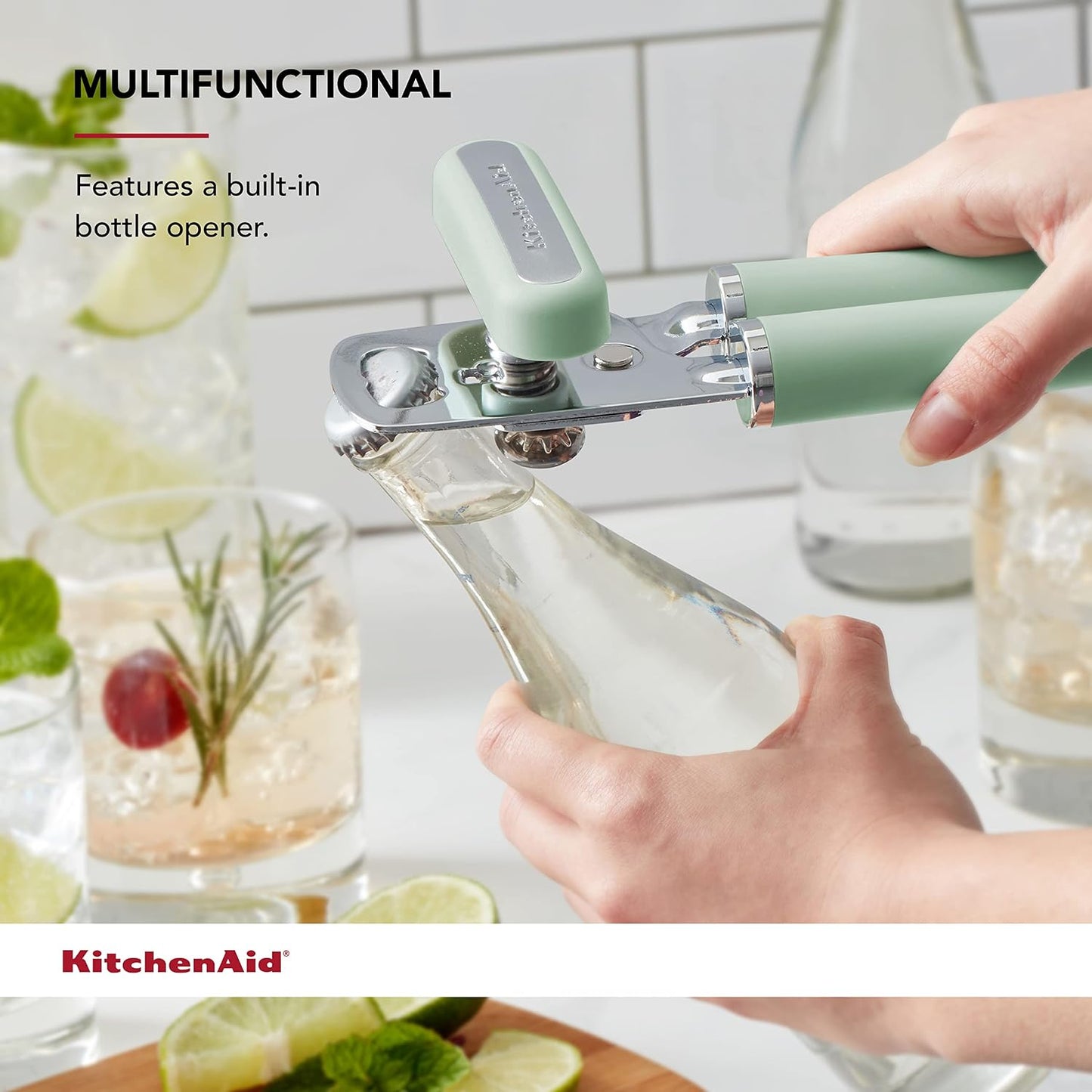 KitchenAid Gourmet Multifunction Can Opener/Bottle Opener, 8.36-Inch, Pistachio