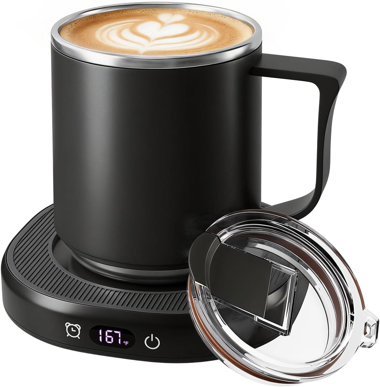 Coffee Mug Warmer + Mug Set, Cup Warmer for Desk, Candle Warmer with Timer | Electric Beverage Milk Tea Hot Drinks Warmer, 4 Temp Setting, 8H Auto Shut off Timer, Home Office Birthday Present
