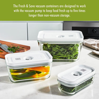 For food to stay fresh up to 5X longer, pump required (not included).