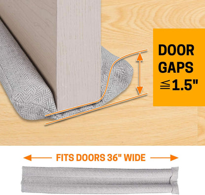 36 Inch Under Door Stopper, Door Noise Blocker | Double Sided Door Stopper, Machine-Washable