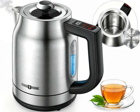 Electric Kettle Temperature Control, 1.7L 1500W Electric Tea Kettle with 13 Temperature Settings, Strix Thermostat, LED Display&Touch Control, Auto Shut-Off Protection, Boil Dry Protection