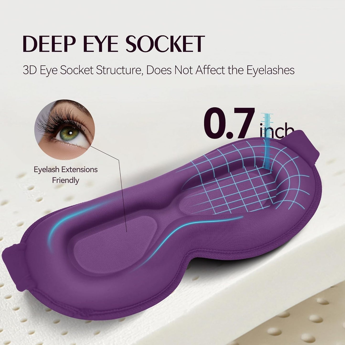 FACEMOON 3D Blackout Weighted Eye Mask for Sleep, Airplane Travel Essential | Long flights, road trips, gentle weighted comfort, deep cups, lash-friendly, adjustable strap, daytime naps for men & women