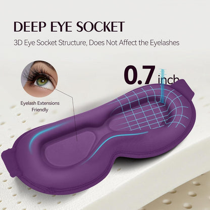 FACEMOON 3D Blackout Weighted Eye Mask for Sleep, Airplane Travel Essential | Long flights, road trips, gentle weighted comfort, deep cups, lash-friendly, adjustable strap, daytime naps for men & women