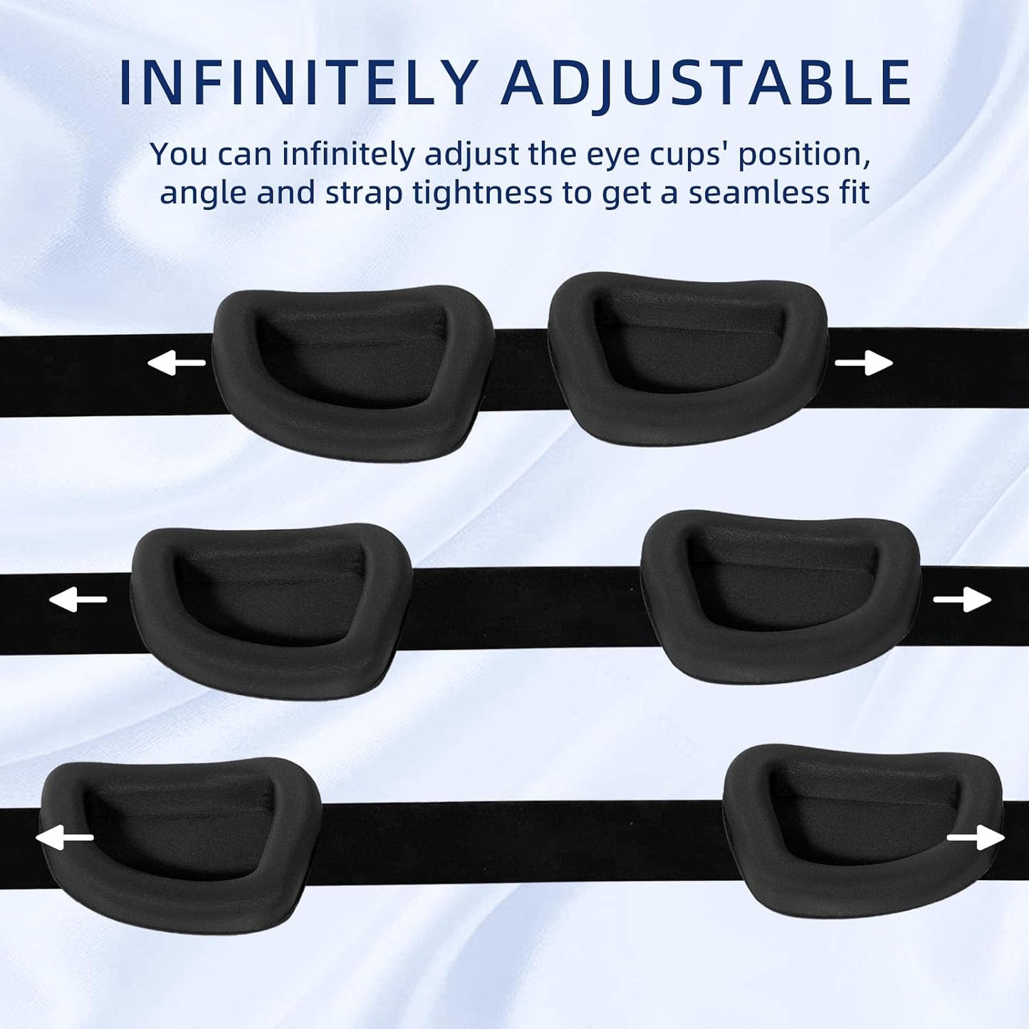 Sleep Eye Mask for Sleeping, 100% Blackout Eye Mask for Women & Men, 3D Contoured Zero Pressure Design, Adjustable Soft Blindfold, Eyelash Friendly Sleep Mask for Travel, Nap & Night Sleep