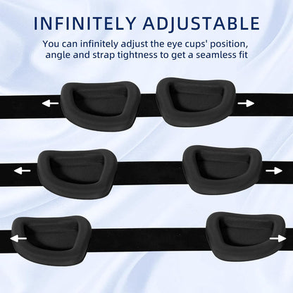 Sleep Eye Mask for Sleeping, 100% Blackout Eye Mask for Women & Men, 3D Contoured Zero Pressure Design, Adjustable Soft Blindfold, Eyelash Friendly Sleep Mask for Travel, Nap & Night Sleep