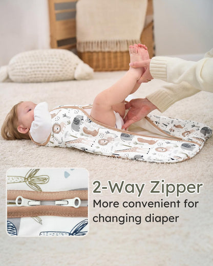Yoofoss Baby Sleep Sack 0-6 Months Wearable Blanket for Babies 100% Organic Cotton 2-Way Zipper TOG 0.5 Toddler Sleeping Sack 3 Pack, Sleep Sacks