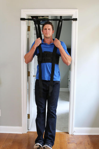 Sit and Decompress Back Stretcher 3 Minutes A Day Lumbar Traction Spinal Decompression - Inversion Table Alternative (Small Harness No Bar)