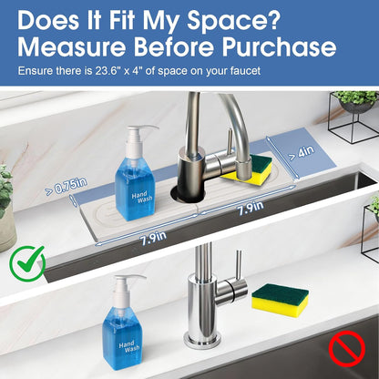24 Inch Kitchen Sink Splash Guard, Sink Splash Guard Behind Faucet, Silicone Faucet Handle Drip Catcher Tray Mat for Kitchen, Bathroom Counter, Dark Gray, 23.6" x 4"