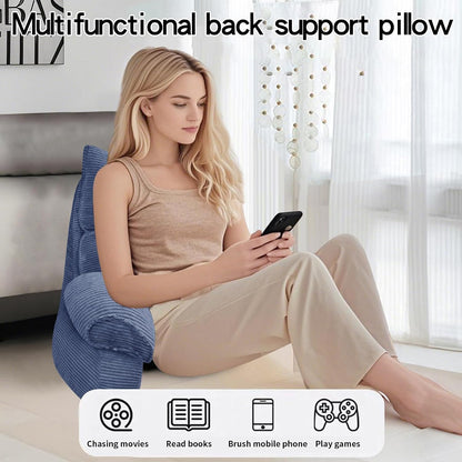 Reading Pillow for Bed with Arms, Back Support, Memory Foam（Grey Black） | Reading Pillow for Bed with High Arm Rests, Back Support Pillow for Sitting Up, Shredded Memory Foam for Reading, TV & Gaming
