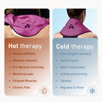 Flexible Neck Ice Pack Wrap, Soft Gel Ice Pack for Pain Relief, Hands-Free, Cervical Recovery (8" x 23") - Purple